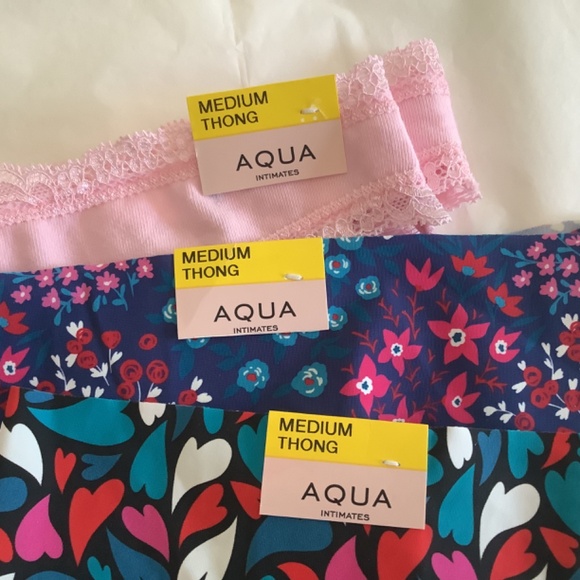 NWT Aqua Intimates Thong bundle (3), Size M - Picture 8 of 8